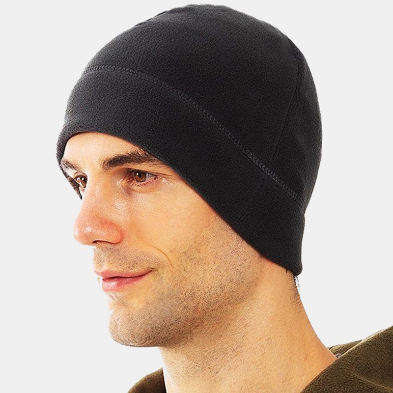 Unisex-mütze Einfarbig Kälteschutz Wärme Polarfleece-mütze Outdoor-sport Skifahren Reiten Randlose Beanie-mütze