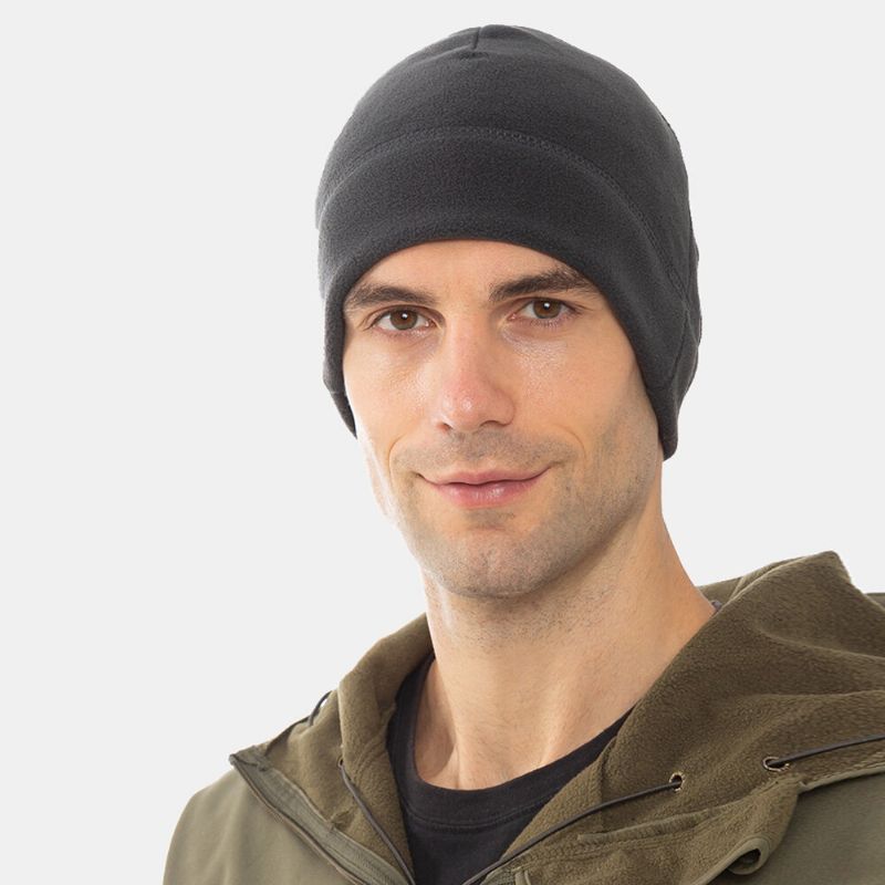 Unisex-mütze Einfarbig Kälteschutz Wärme Polarfleece-mütze Outdoor-sport Skifahren Reiten Randlose Beanie-mütze