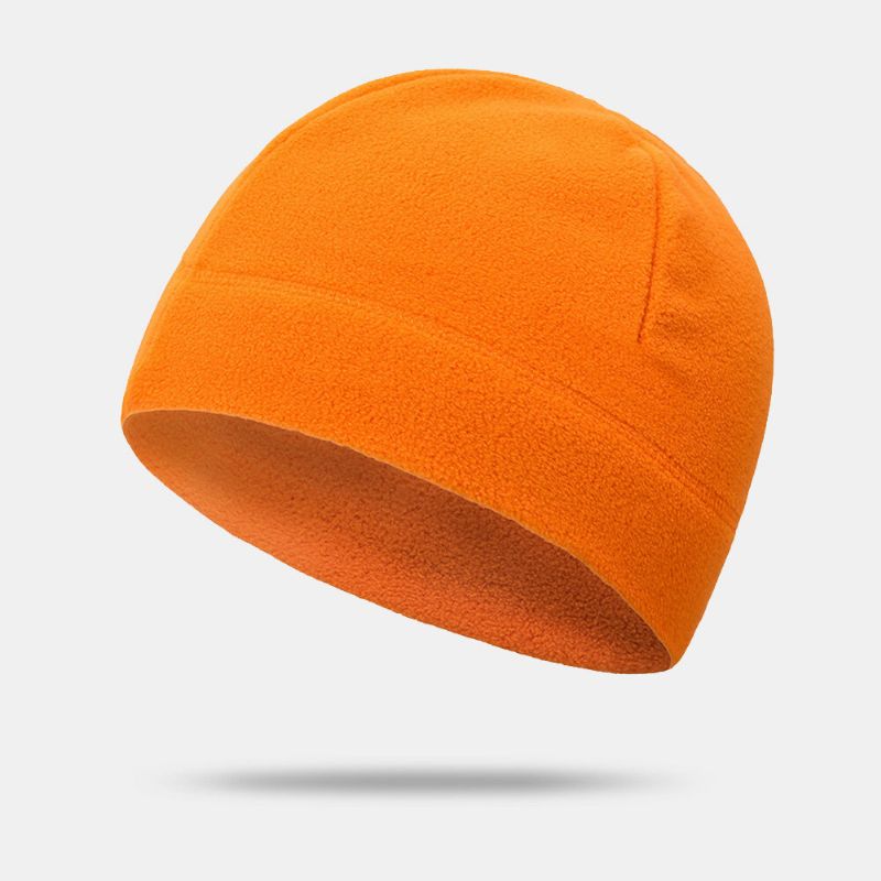 Unisex-mütze Einfarbig Kälteschutz Wärme Polarfleece-mütze Outdoor-sport Skifahren Reiten Randlose Beanie-mütze