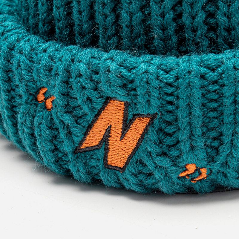 Unisex N-buchstaben-muster Strickmützen Mode Lässige Verstellbare Elastische Mütze Schädelmütze Randlose Beanie Landlord Cap