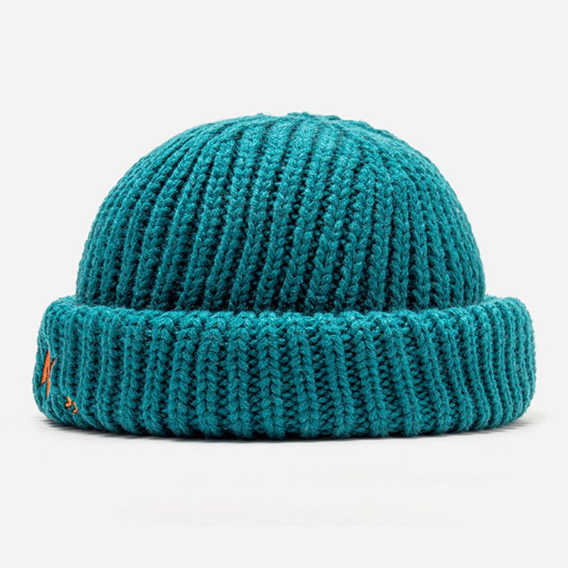 Unisex N-buchstaben-muster Strickmützen Mode Lässige Verstellbare Elastische Mütze Schädelmütze Randlose Beanie Landlord Cap