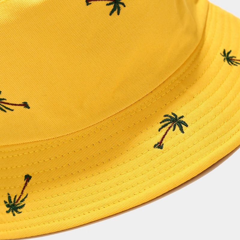 Unisex Overlay Coconut Stickmuster Sonnenhut Sommer Outdoor Lässiger Sonnenschutz Bucket Hat