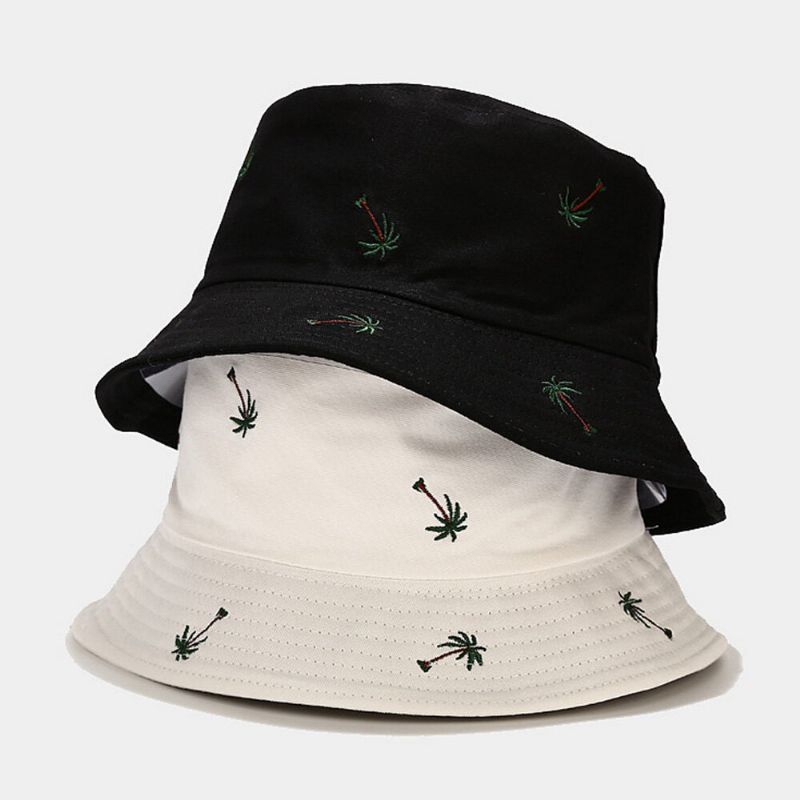 Unisex Overlay Coconut Stickmuster Sonnenhut Sommer Outdoor Lässiger Sonnenschutz Bucket Hat