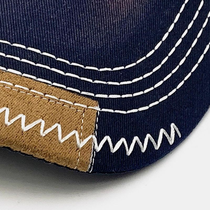 Unisex-patch-baseballmütze Gewaschene Baumwolle Buchstabenstickerei Fitted Cap Verstellbarer Hut