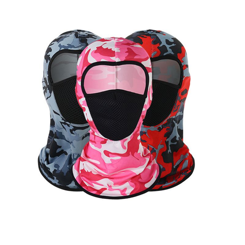 Unisex Polyester Camouflage Lässig Outdoor Reiten Atmungsaktiv Winddicht Sonnenschutz Nackenschutz Mesh Gesichtsmaske Beanie Mützen