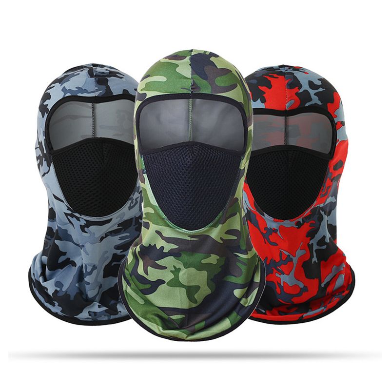 Unisex Polyester Camouflage Lässig Outdoor Reiten Atmungsaktiv Winddicht Sonnenschutz Nackenschutz Mesh Gesichtsmaske Beanie Mützen