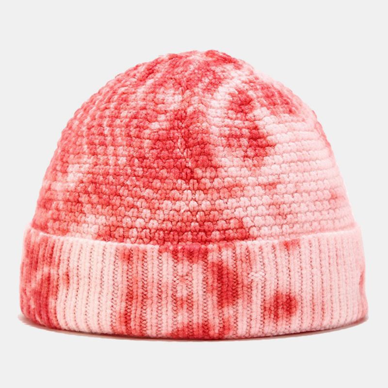 Unisex-strickmütze Mit Unregelmäßigem Batikmuster Street Hip Hop Verstellbar Atmungsaktiv Warm Sonnenschutz Landlord-mütze Beanie-schädelmütze