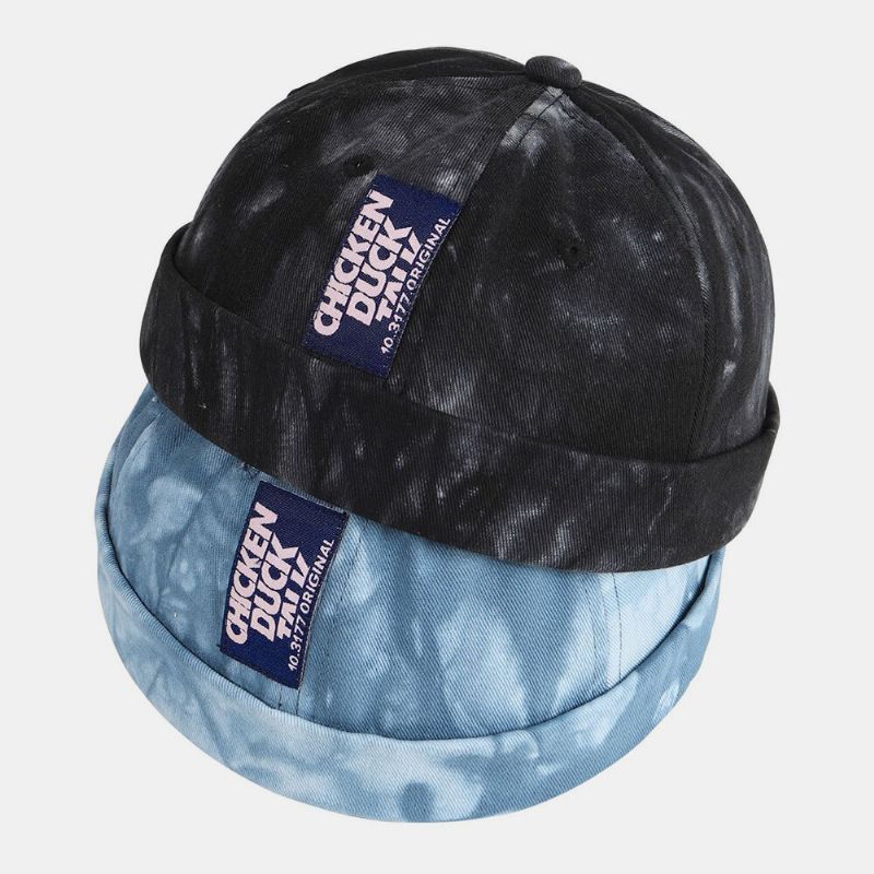 Unisex Tie-dye Cotton Fashion Sunshade Brimless Beanie Landlord Cap Skull Cap