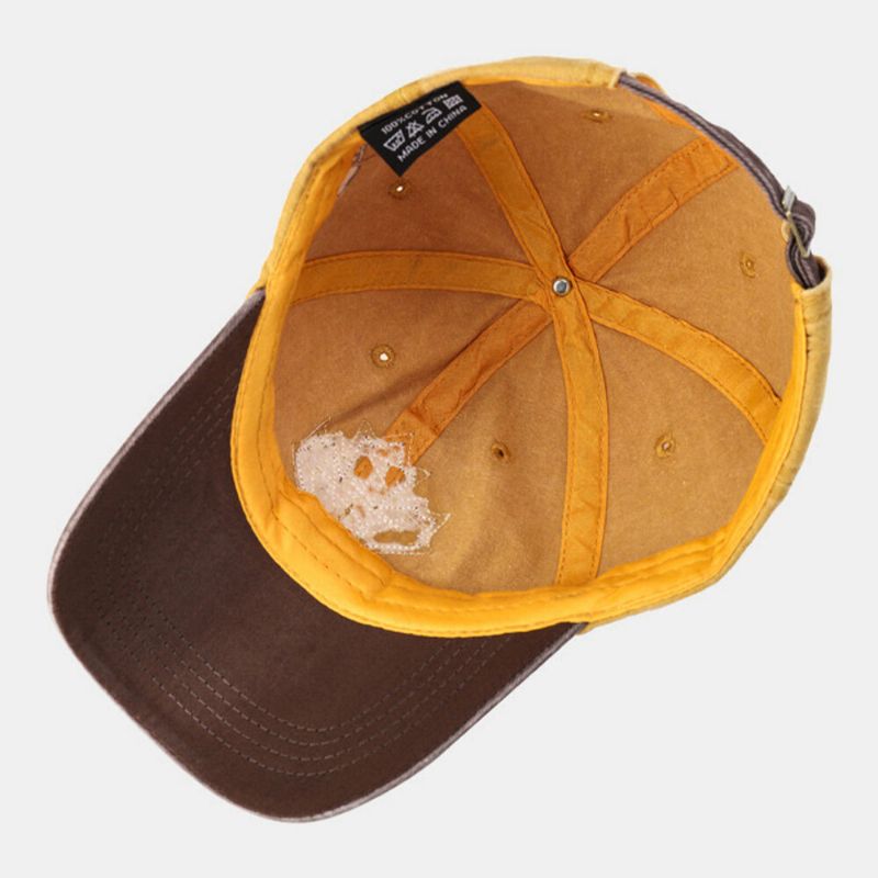 Unisex Trade Patch Washed Baseball Cap Summer Color Matching Breathable Adjustable Hat