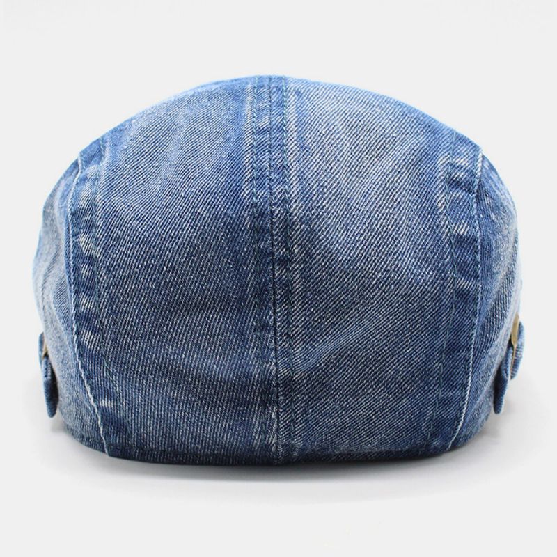 Unisex Washed Denim Saumloch Make-old Retro-sonnenschirm Forward Cap Baskenmütze Caps Flat Hat