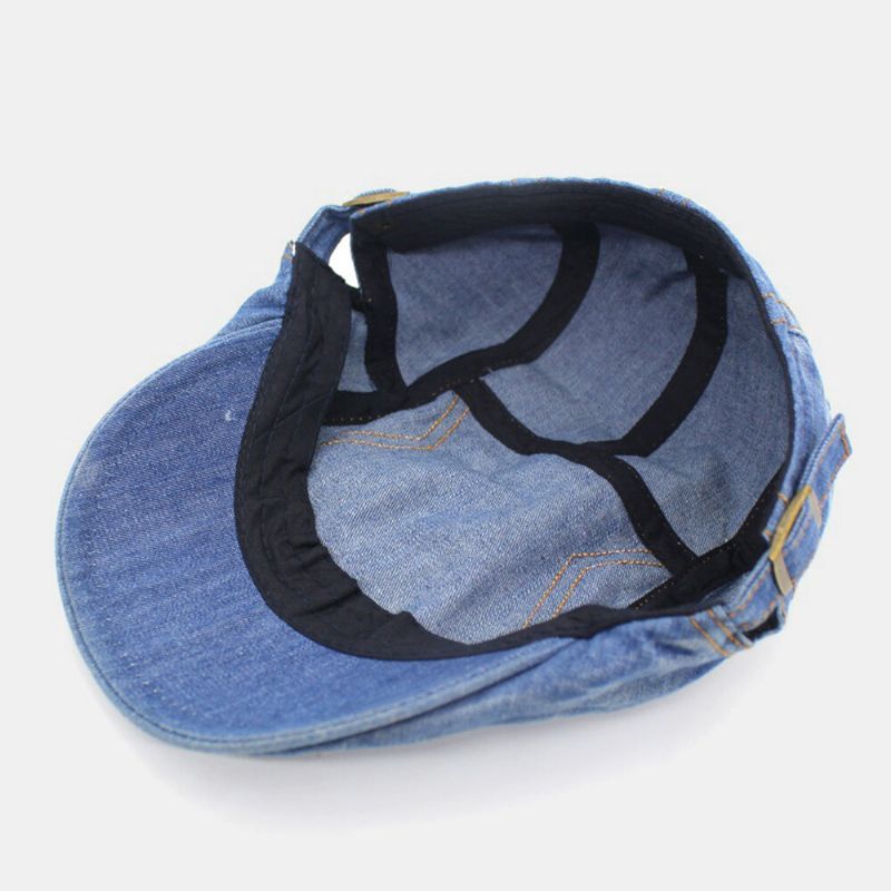 Unisex Washed Stitched Forward Hat Fahion Travel Outdoor Sunshade Baret Cap Embroidery Hat