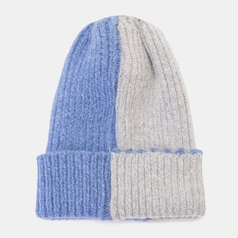 Unisex-winter-farbabstimmung Einfache Strickmütze Outdoor Casual All-match Elastischer Gehörschutz Warme Beanie-mütze