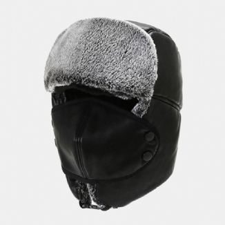 Unisex Winter Verdicken Warme Trappermütze Abnehmbare Maske Vorhang Outdoor Winddicht Gehörschutz Russische Mütze Uschanka-mütze