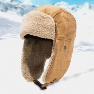 Unisex Winter Warm Gehörschutz Trappermütze Outdoor Lässig Winddicht Kühlschutz Russische Mütze Uschanka-mütze