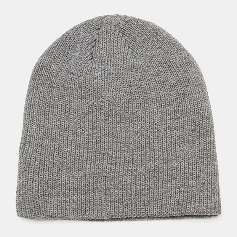 Unisex-wollpatch-beanie-mütze Einfarbige Modische Verstellbare Strickmütze