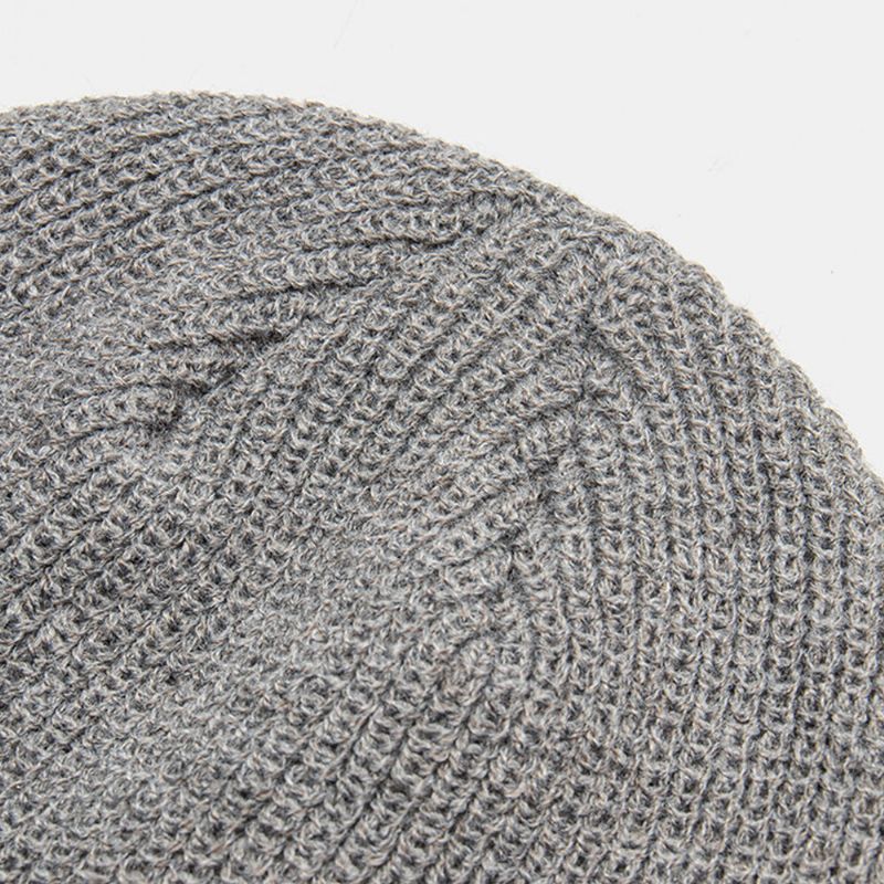 Unisex-wollpatch-beanie-mütze Einfarbige Modische Verstellbare Strickmütze