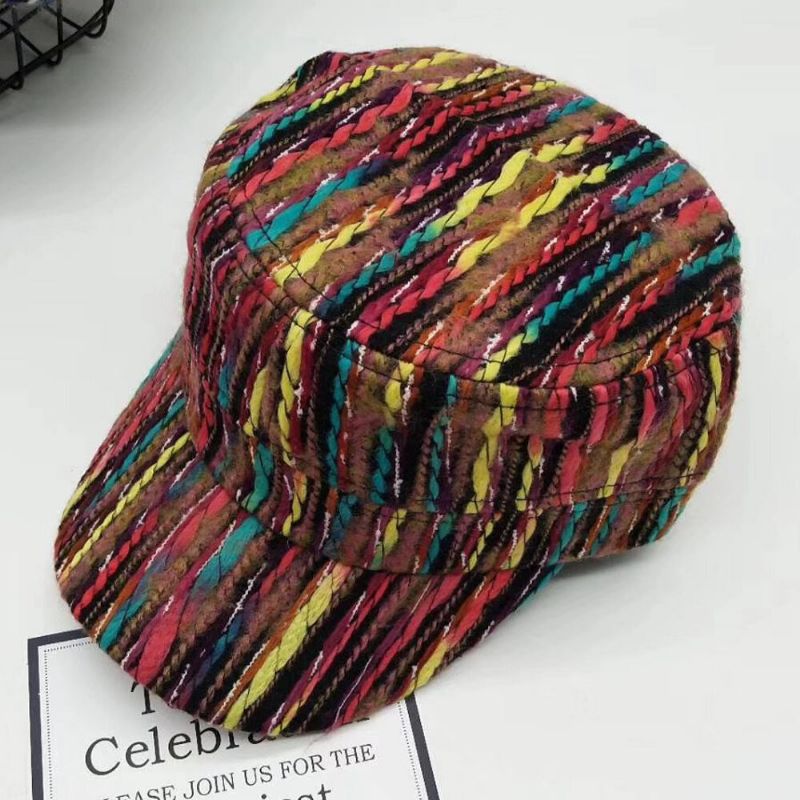 Unisex Woolen Rainbow Color Mixed Color Ethnic Style Casual Sunvisor Baseball Hat