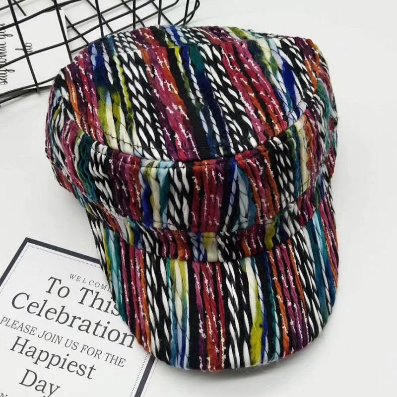 Unisex Woolen Rainbow Color Mixed Color Ethnic Style Casual Sunvisor Baseball Hat