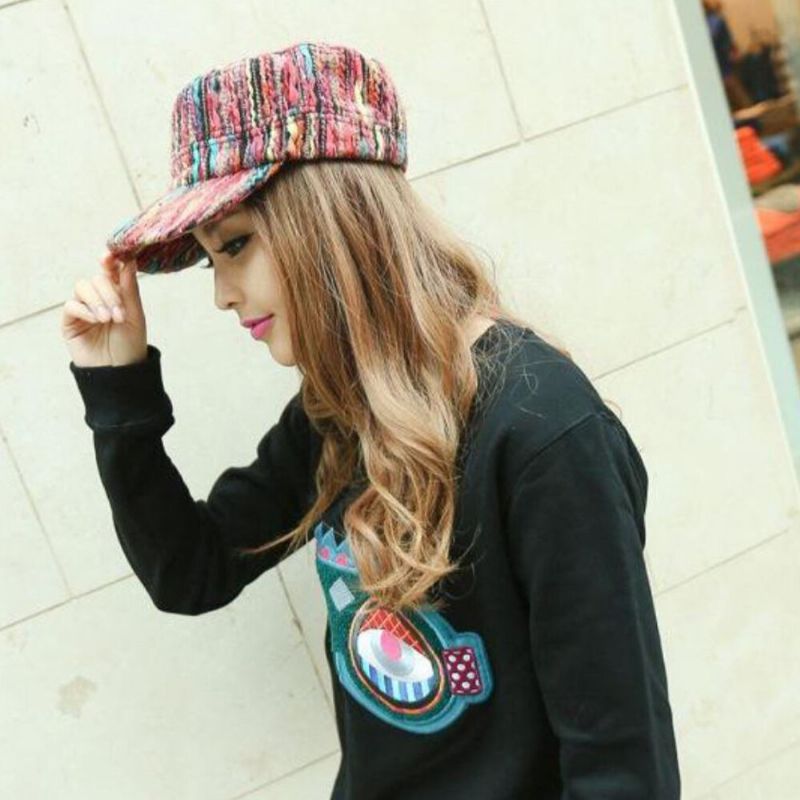 Unisex Woolen Rainbow Color Mixed Color Ethnic Style Casual Sunvisor Baseball Hat