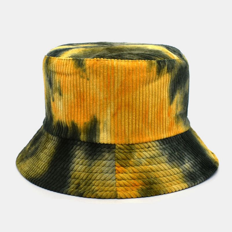 Unsiex Doppelseitiger Tie-dye-cord Und Baumwolle Warmer Weicher Outdoor-casual All-match-fischerhut