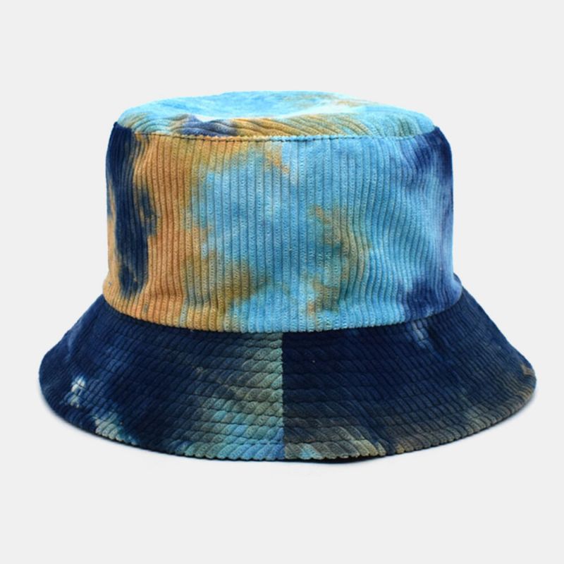 Unsiex Doppelseitiger Tie-dye-cord Und Baumwolle Warmer Weicher Outdoor-casual All-match-fischerhut