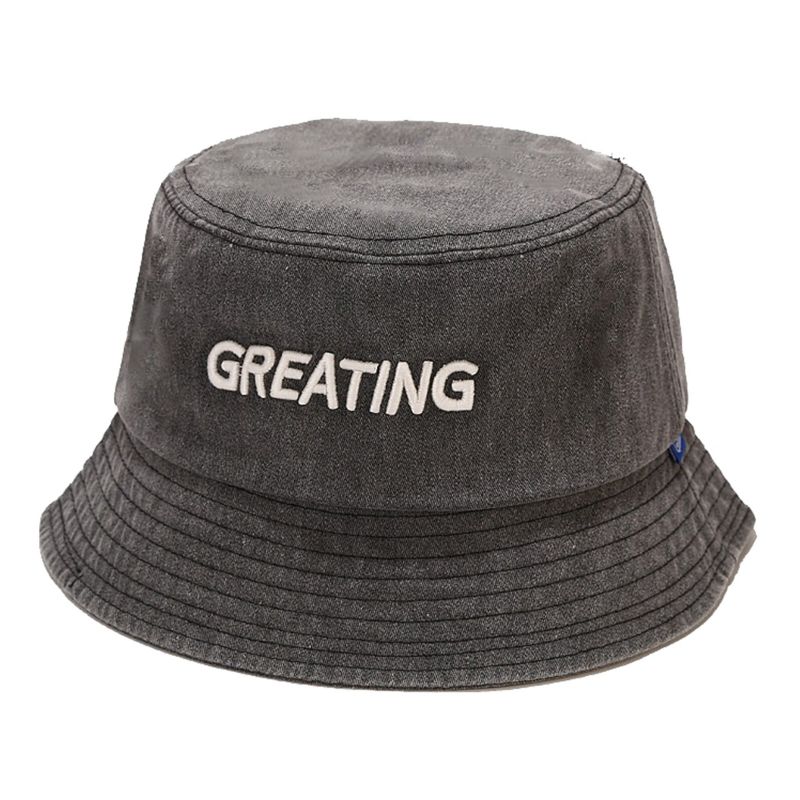 Vintage Old Washed Sonnenhut Aus Baumwolle Für Herren Sonnenschutz Bucket Hat Mit Großem Schriftzug