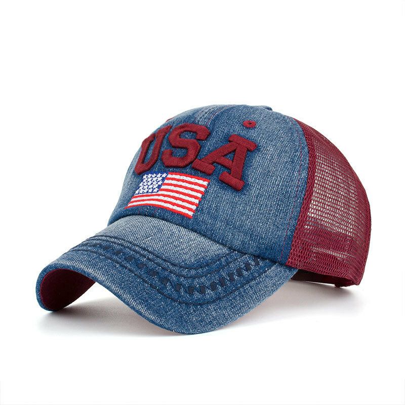 Vintage Patriotische Unisex-baseballmütze Stilvolle Distressed-hut Mit Amerikanischer Flagge