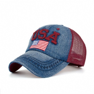 Vintage Patriotische Unisex-baseballmütze Stilvolle Distressed-hut Mit Amerikanischer Flagge