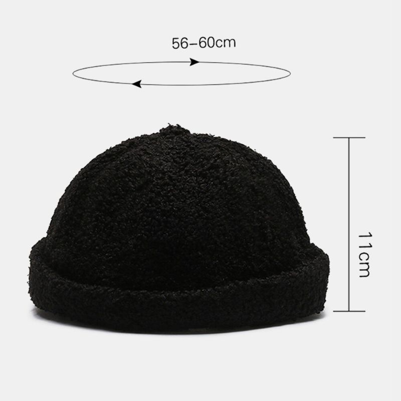 Warme Hausherrenmütze Aus Einfarbigem Unisex-fleece Für Den Außenbereich Lässiger Sonnenschirm Randlose Beanie-schädelmütze