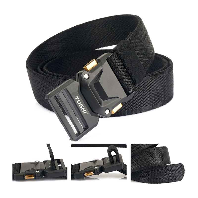 120 cm Herren Nylon Elastischer Lässiger All-match Outdoor Tactical Belt Cargo Belt Mit Strapazierfähiger Schnellverschlussschnalle