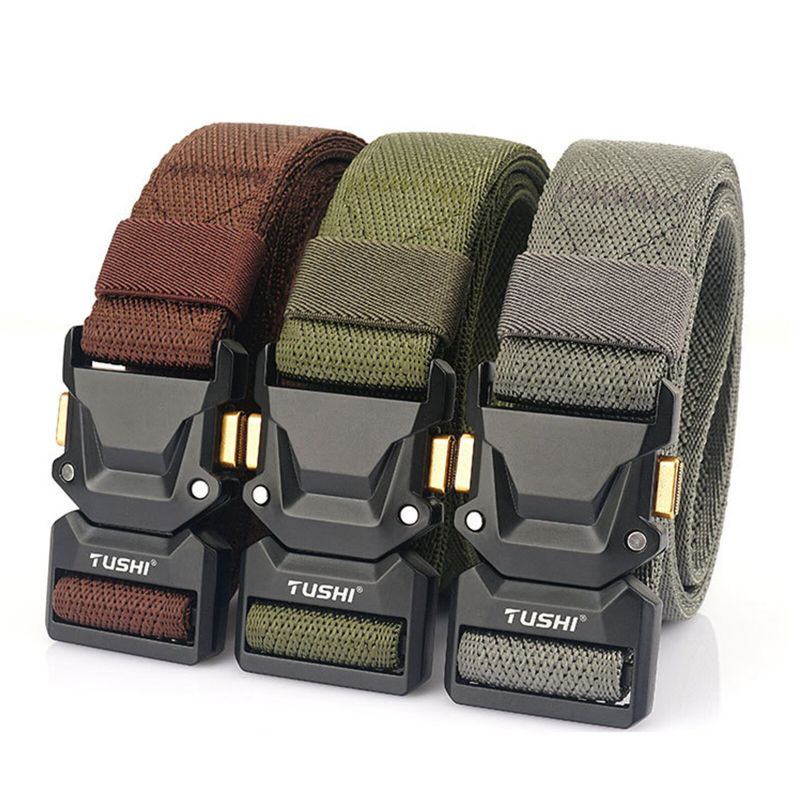 120 cm Herren Nylon Elastischer Lässiger All-match Outdoor Tactical Belt Cargo Belt Mit Strapazierfähiger Schnellverschlussschnalle