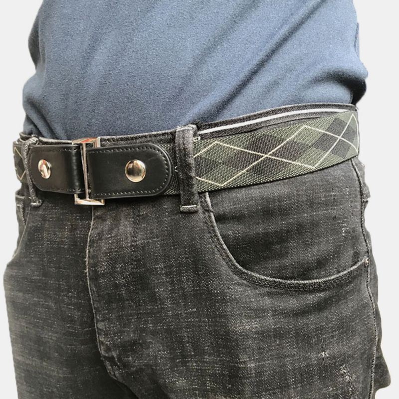 Verstellbarer Schmaler Elastischer Unsichtbarer Wild Jeans-gürtel Für Herren Aus Pu-leder Mit Doppeltem Verwendungszweck