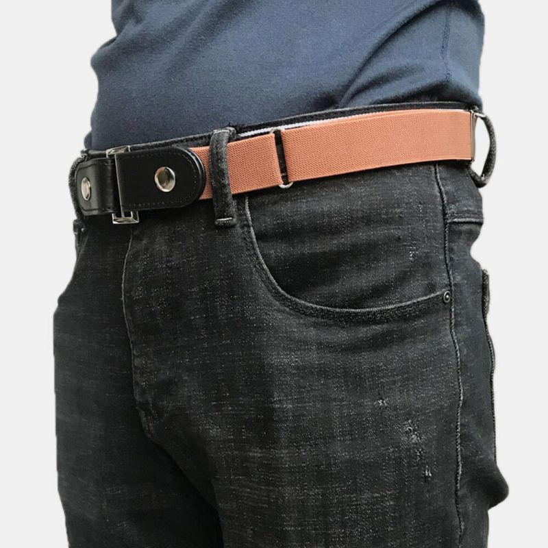 Verstellbarer Schmaler Elastischer Unsichtbarer Wild Jeans-gürtel Für Herren Aus Pu-leder Mit Doppeltem Verwendungszweck