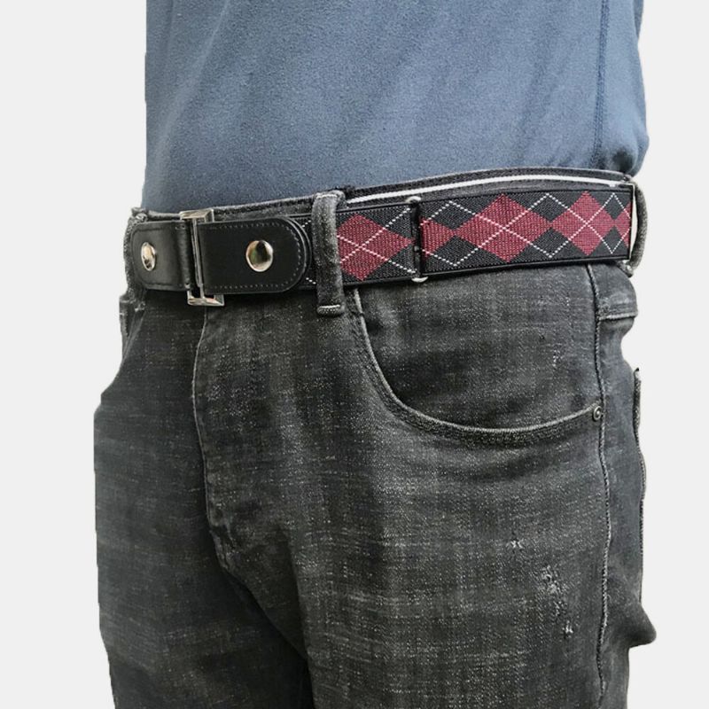 Verstellbarer Schmaler Elastischer Unsichtbarer Wild Jeans-gürtel Für Herren Aus Pu-leder Mit Doppeltem Verwendungszweck