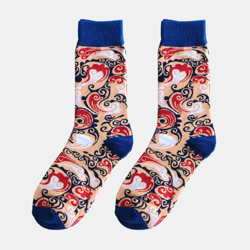 3 Paar Unisex-baumwoll-jacquard-karikaturmuster Atmungsaktive Modische Socken