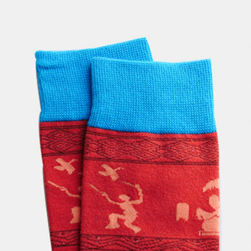 3 Paar Unisex-baumwoll-jacquard-karikaturmuster Atmungsaktive Modische Socken