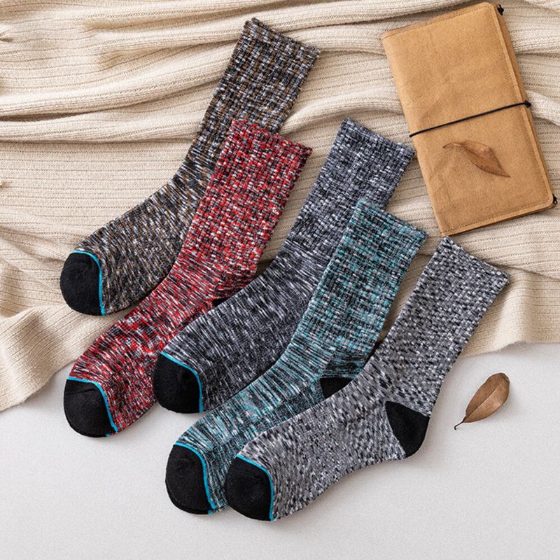 5 Paar Schweißabsorbierende Atmungsaktive Verdickende Und Warme Unisex-schlauchsocken Für Outdoor-bergsteigen