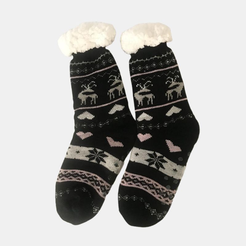 Anti-ski-socken Aus Weihnachtlichem Jacquard Und Samt