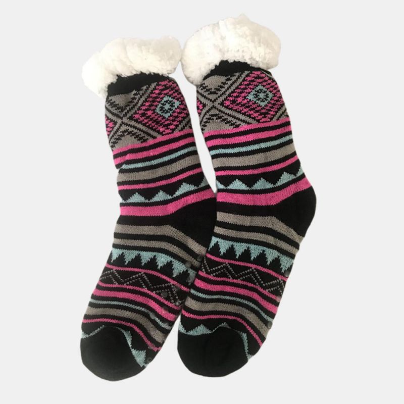 Anti-ski-socken Aus Weihnachtlichem Jacquard Und Samt