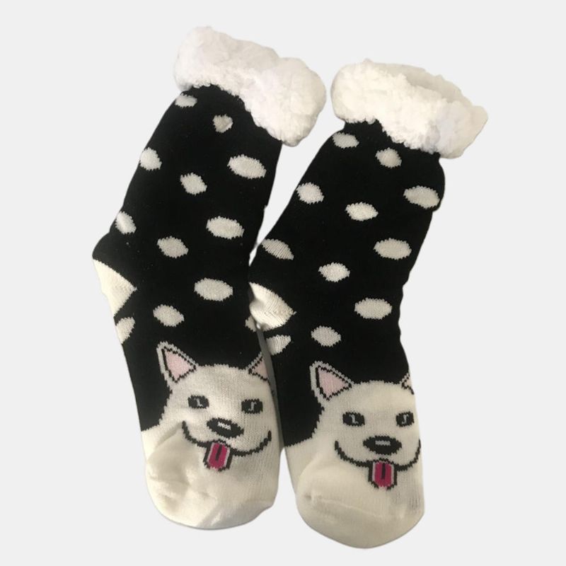 Anti-ski-socken Aus Weihnachtlichem Jacquard Und Samt