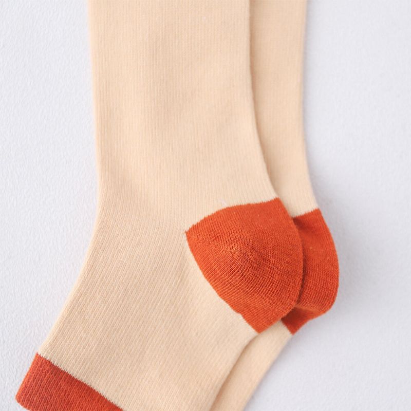 Damen Baumwolle Casual Sweet Contrast Color Footsocks Overknee Leggings Oberschenkel Socken Strumpf