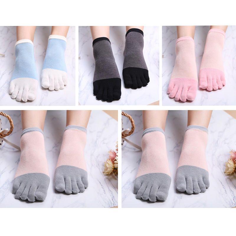 Damen Mädchen Einfache Fünfzehensocken 5er-set Söckchen