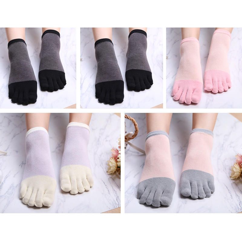 Damen Mädchen Einfache Fünfzehensocken 5er-set Söckchen