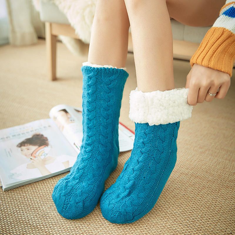 Damen Winter Verdickende Warme Anti-rutsch Mittelschlauchsocken