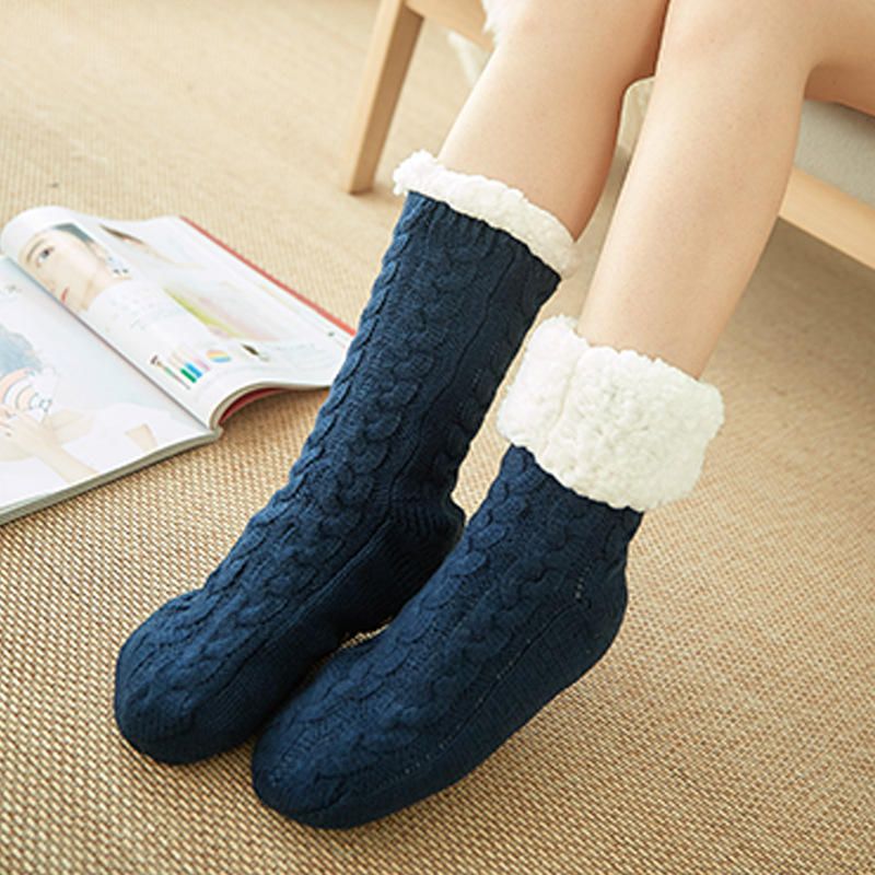 Damen Winter Verdickende Warme Anti-rutsch Mittelschlauchsocken