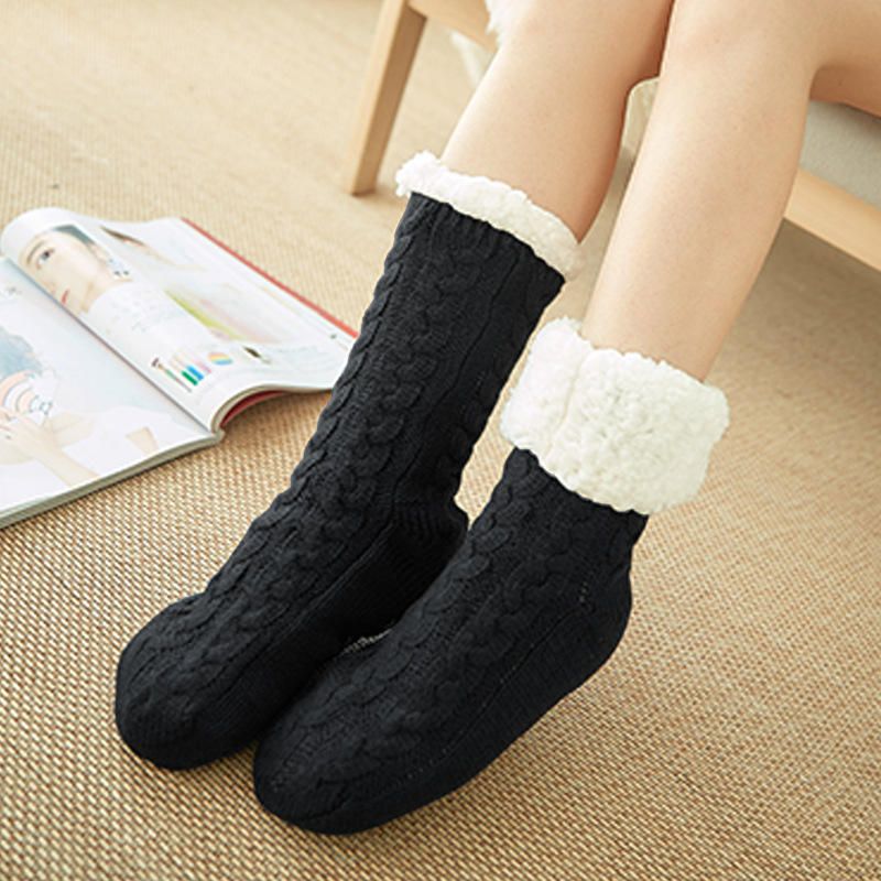 Damen Winter Verdickende Warme Anti-rutsch Mittelschlauchsocken