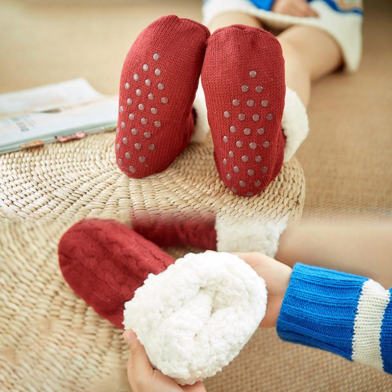 Damen Winter Verdickende Warme Anti-rutsch Mittelschlauchsocken