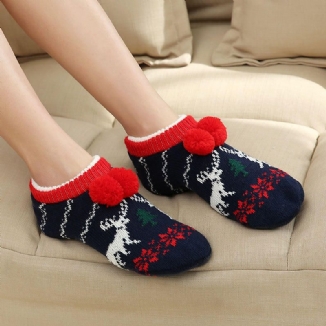 Damen Winter Weihnachtssöckchen Rutschfeste Bodensocken