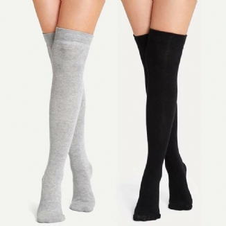 Einfarbige Overknee-socken