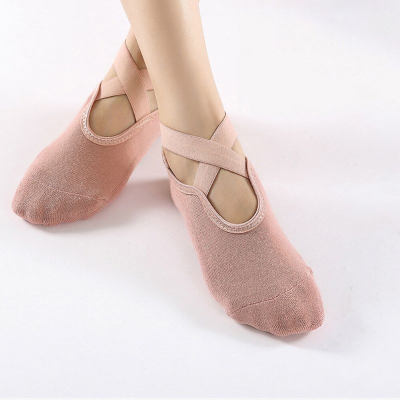 Frauen Cross-gürtel Verdickte Rutschfeste Abgabe Open Toe Yoga Socken Sports Fitness Dance Socken